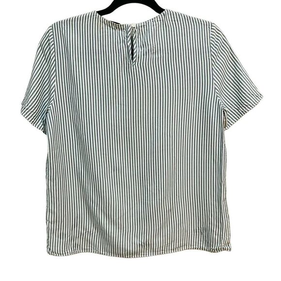 Cremieux Womens green striped short sleeve top size XS small - Picture 6 of 8